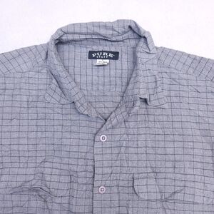 Pure Stuff Flannel Long Sleeve Button Up Shirt Mens Size Large L Gray Black
